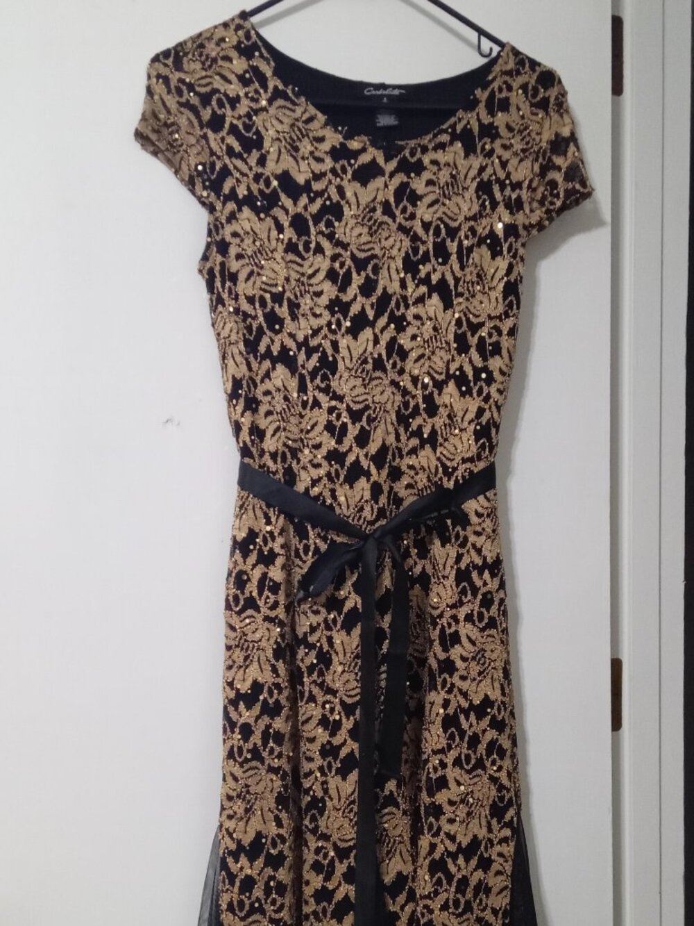 Candalite Black and Gold Evening Dress